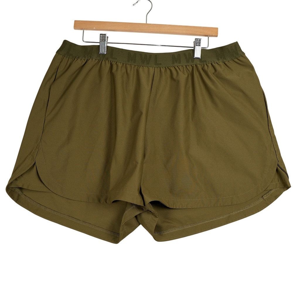 Madewell MWL Womens XXL Olive Green Active Shorts Elastic Waist Athletic Running
